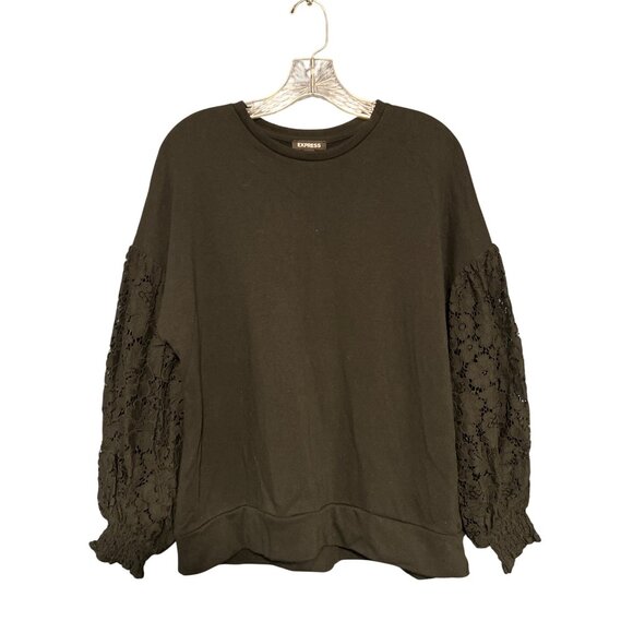 Express Pullover With Lace Balloon Sleeves M - Picture 1 of 5